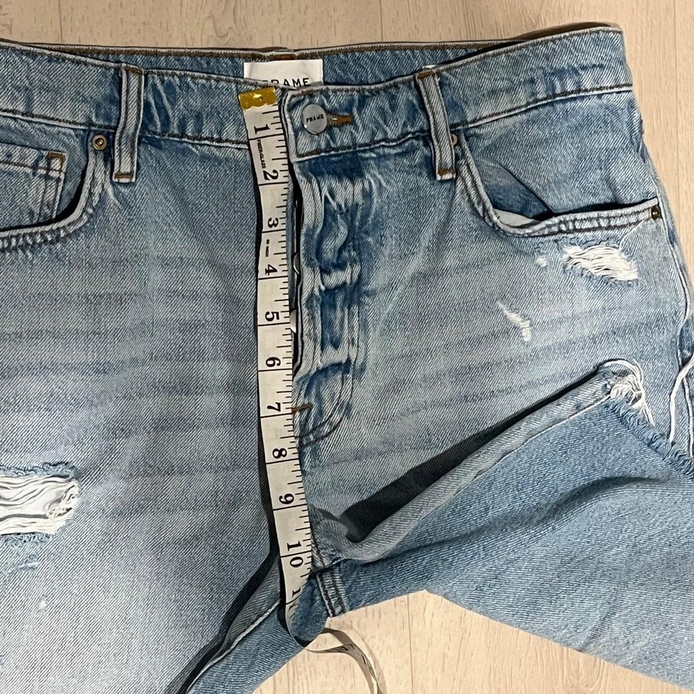 FRAME Le Slouch Bermuda Denim Shorts Womens 27 Light wash - Picture 5 of 8